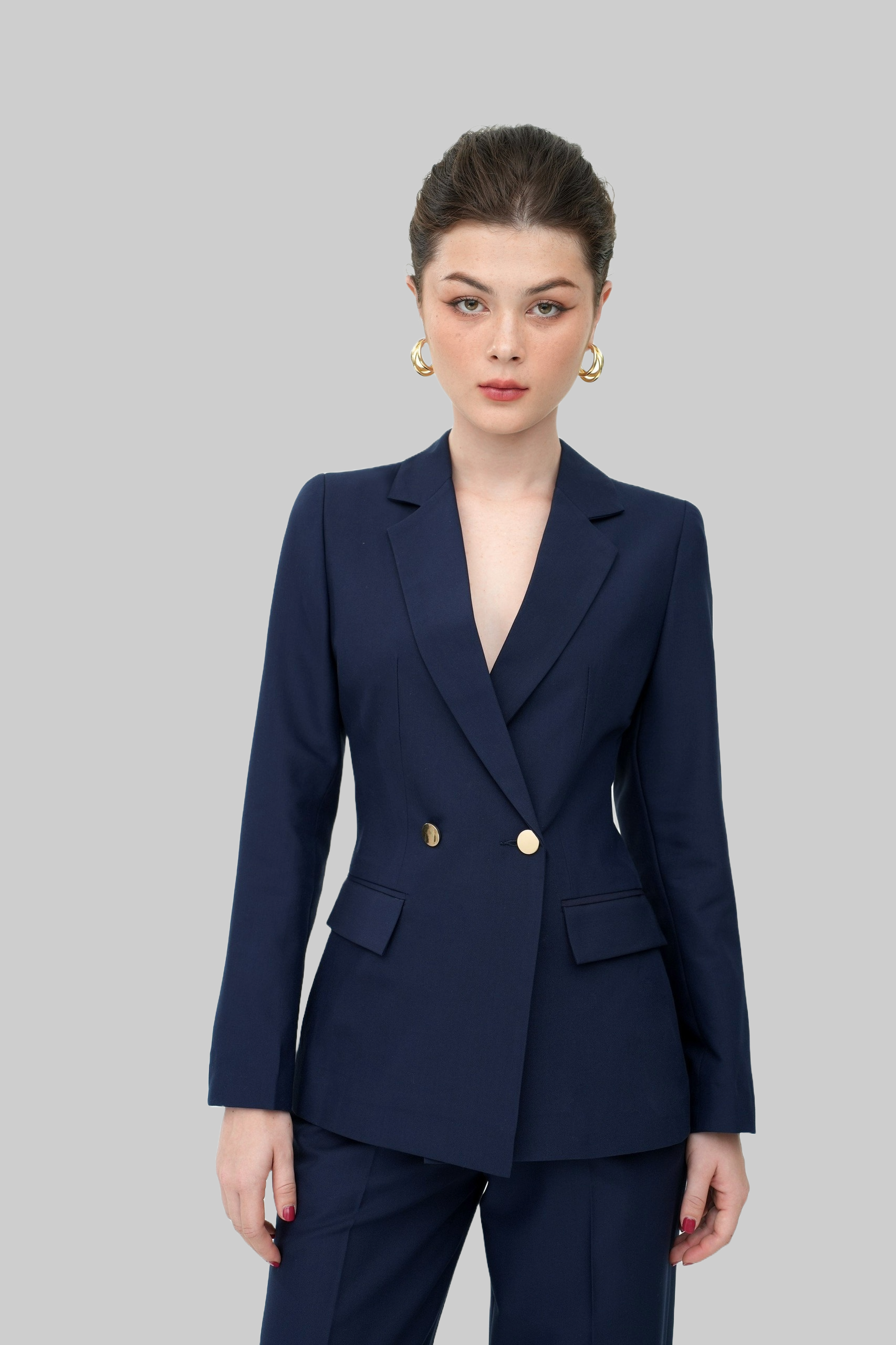 Double-Breasted Blazer with Two Buttons