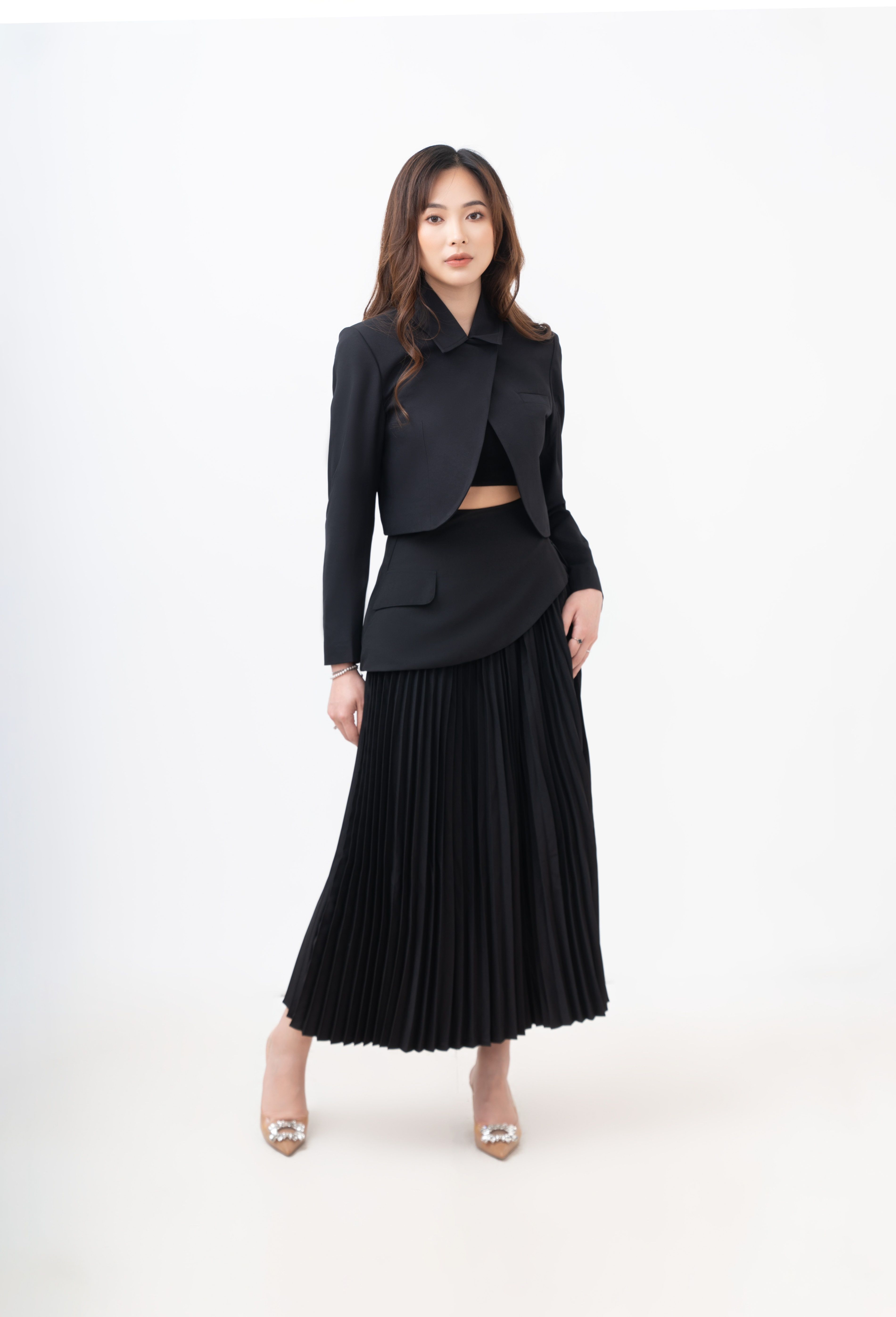 Allie Pleated Midi Skirt