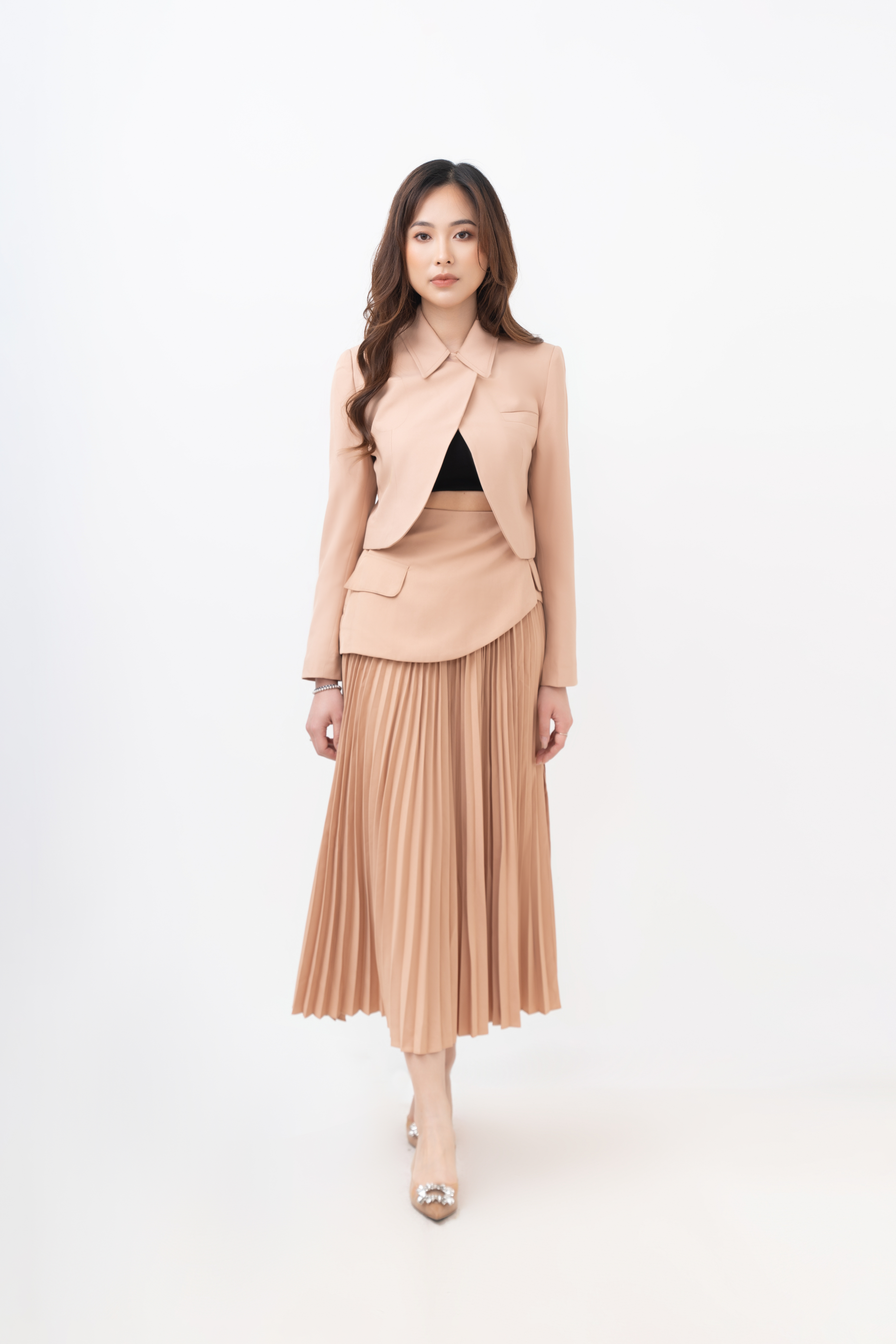 Allie Pleated Midi Skirt