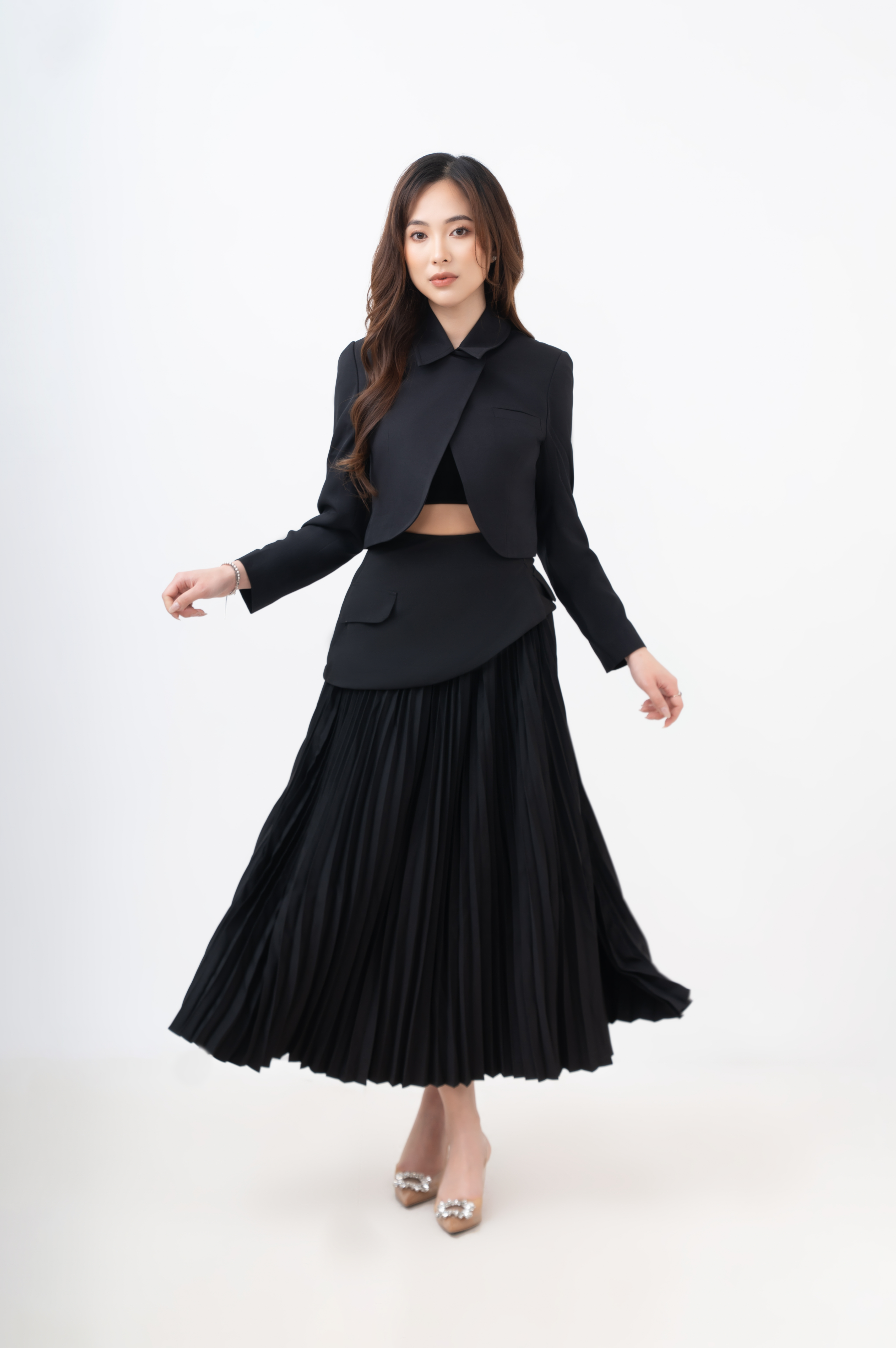 Allie Pleated Midi Skirt