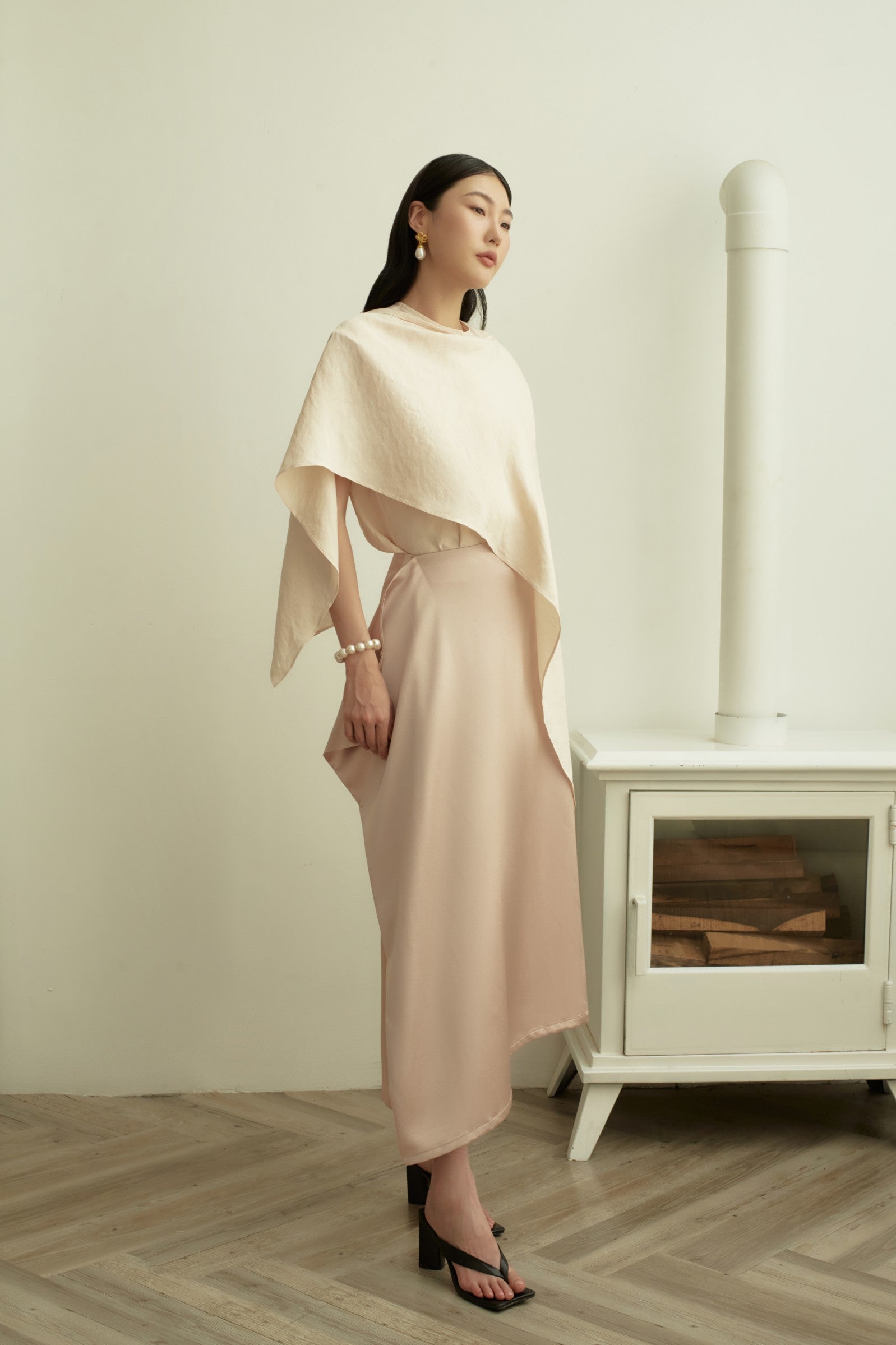 Lolite Draped Asymmetric Skirt