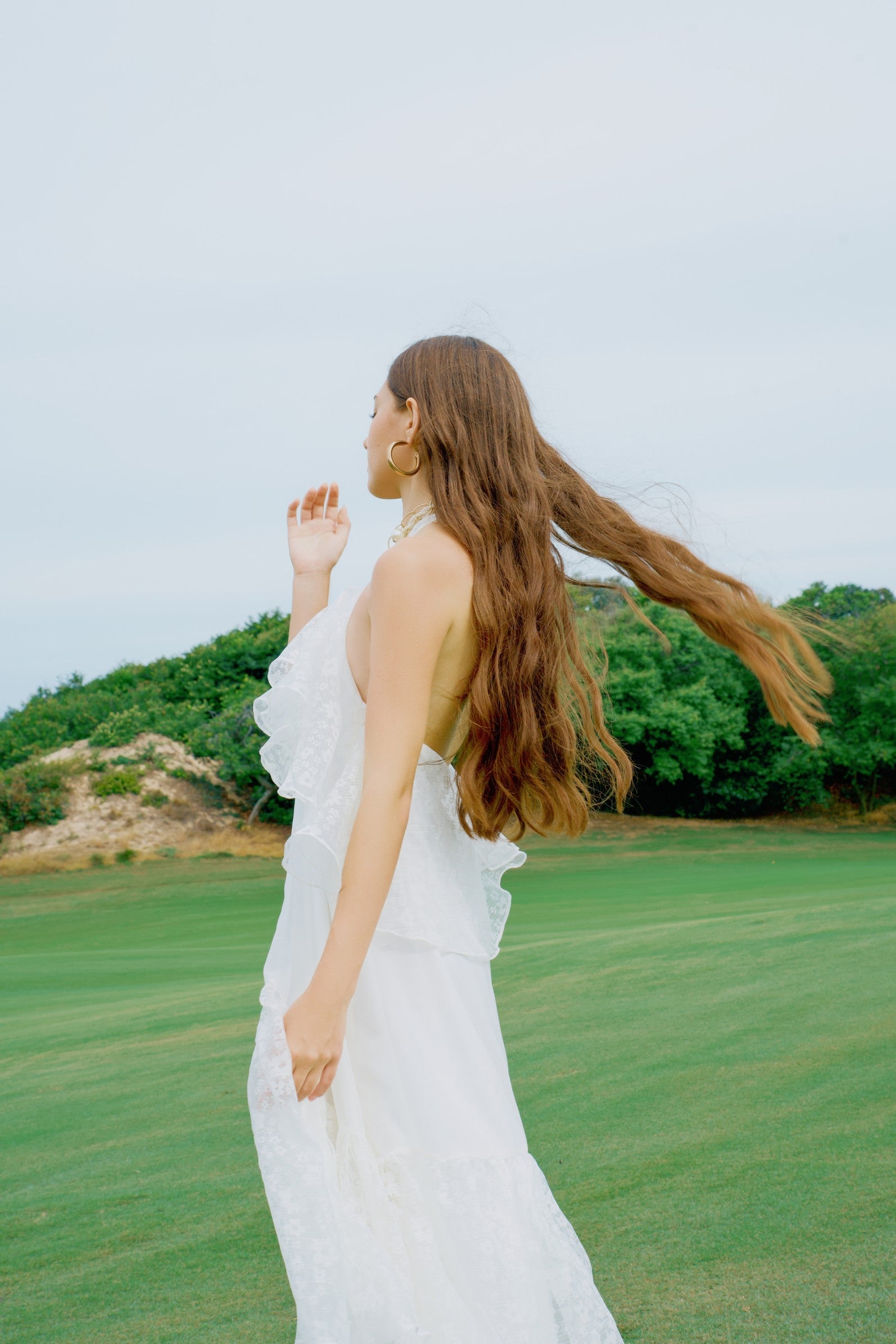 Halo Ruffle Halter Dress